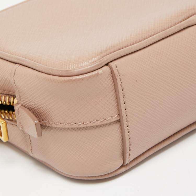 Pre Owned Prada Old Rose Saffiano Lux Leather Mini Camera Crossbody Bag