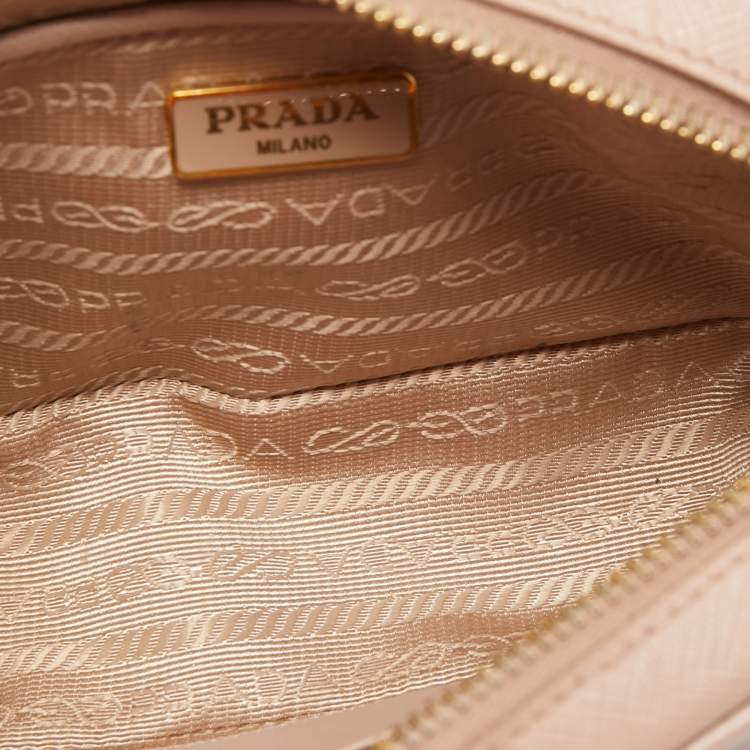 Pre Owned Prada Old Rose Saffiano Lux Leather Mini Camera Crossbody Bag