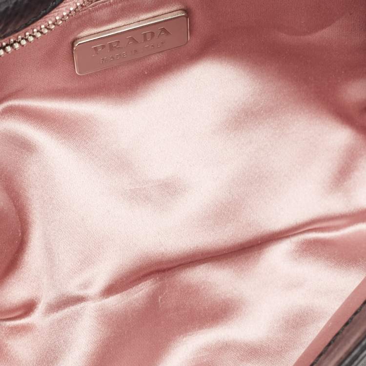 Pre Owned Prada Black Leather Vitello Mordo Flap Clutch