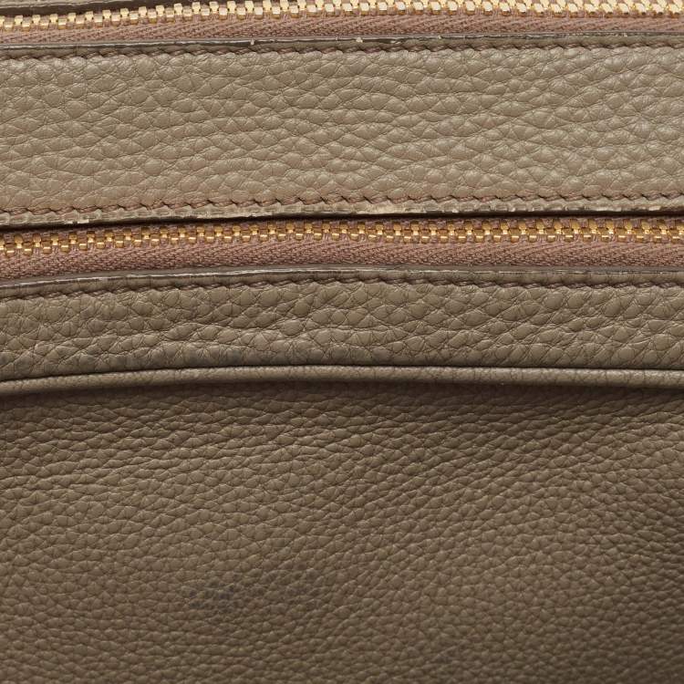 Pre Owned Prada Grey Leather Double Zip Camera Crossbody Bag