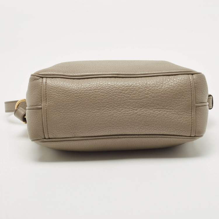 Pre Owned Prada Grey Leather Double Zip Camera Crossbody Bag