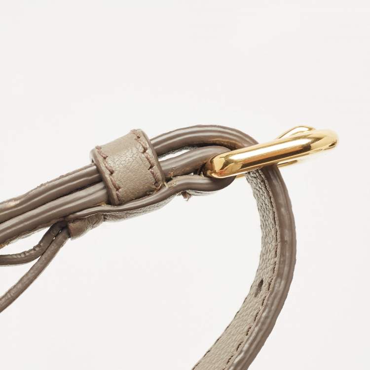 Pre Owned Prada Grey Leather Double Zip Camera Crossbody Bag