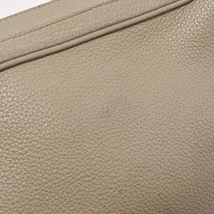 Pre Owned Prada Grey Leather Double Zip Camera Crossbody Bag