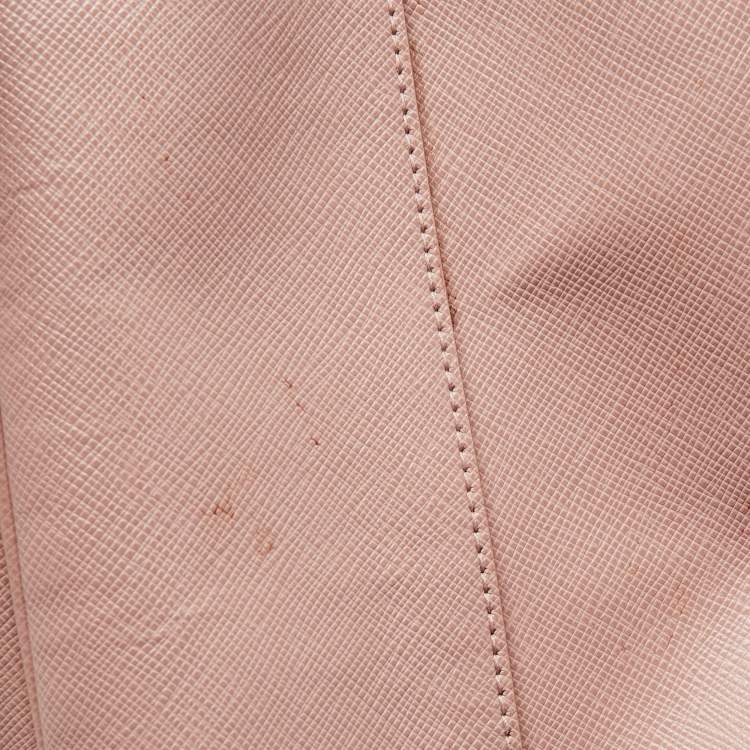 Pre Owned Prada Old Rose Saffiano Lux Leather Large Executive Tote