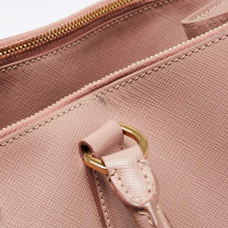 Pre Owned Prada Old Rose Saffiano Lux Leather Large Executive Tote