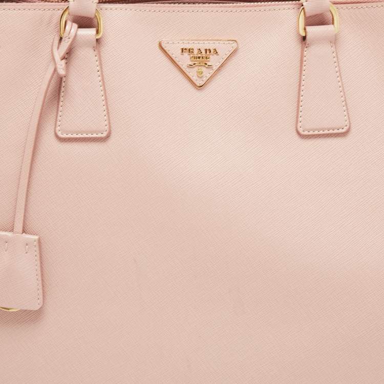 Pre Owned Prada Old Rose Saffiano Lux Leather Large Executive Tote