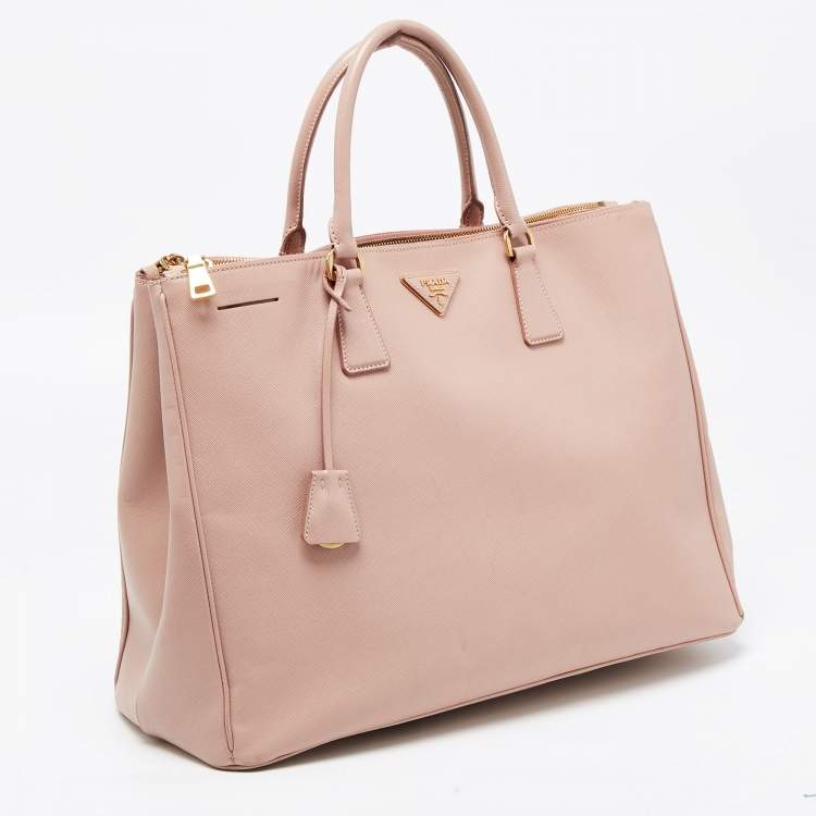 Pre Owned Prada Old Rose Saffiano Lux Leather Large Executive Tote