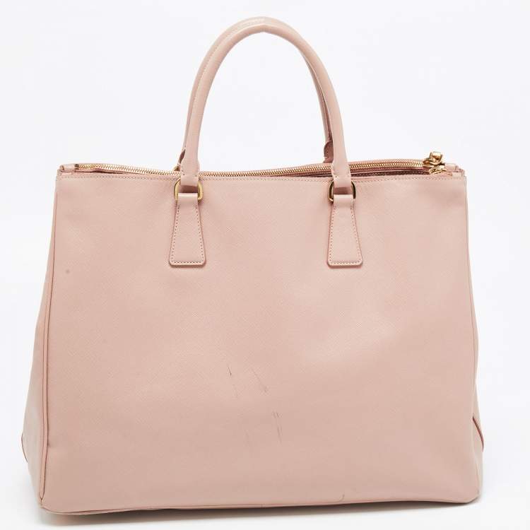 Pre Owned Prada Old Rose Saffiano Lux Leather Large Executive Tote