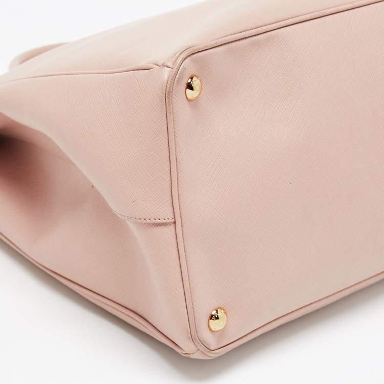 Pre Owned Prada Old Rose Saffiano Lux Leather Large Executive Tote