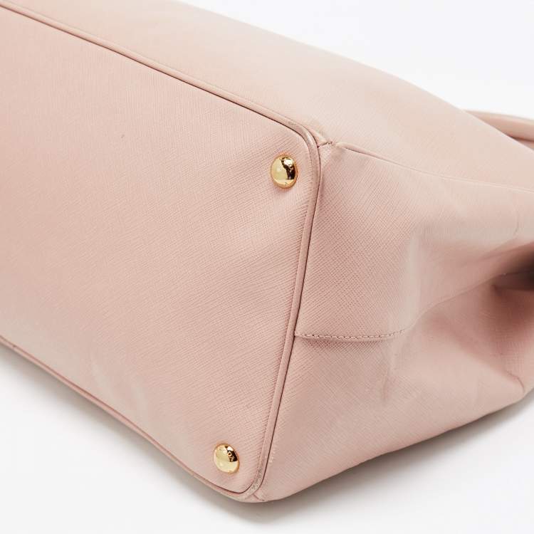 Pre Owned Prada Old Rose Saffiano Lux Leather Large Executive Tote