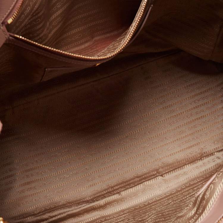 Pre Owned Prada Old Rose Saffiano Lux Leather Large Executive Tote