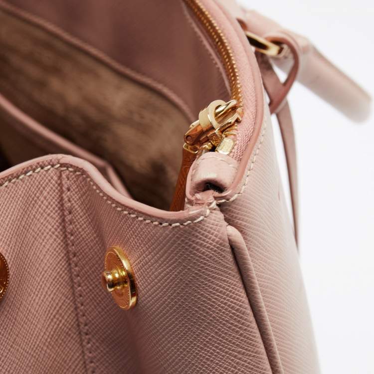 Pre Owned Prada Old Rose Saffiano Lux Leather Large Executive Tote