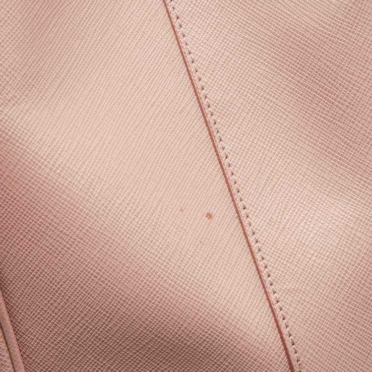 Pre Owned Prada Old Rose Saffiano Lux Leather Large Executive Tote