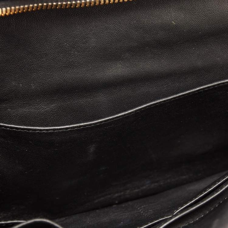 Pre Owned Prada Black Saffiano Lux Leather Double Zip Camera Crossbody Bag