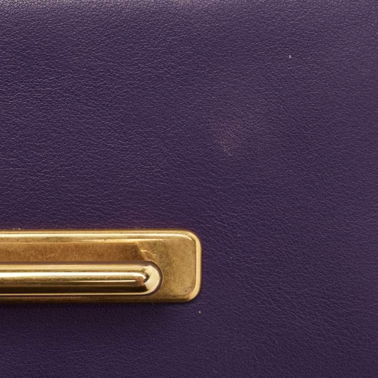 Pre Owned Prada Purple Saffiano and Leather Astrology Celestial Cahier Crossbody Bag      