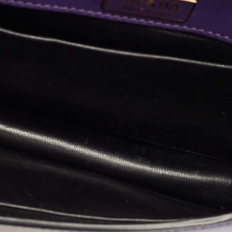 Pre Owned Prada Purple Saffiano and Leather Astrology Celestial Cahier Crossbody Bag      