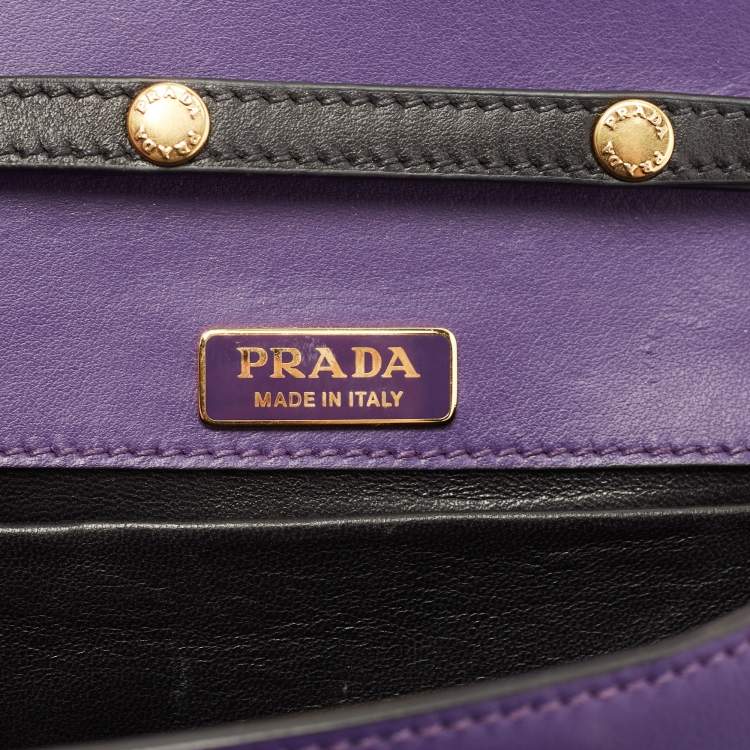 Pre Owned Prada Purple Saffiano and Leather Astrology Celestial Cahier Crossbody Bag      