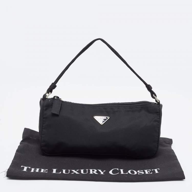 Pre Owned Prada Black Tessuto Nylon Pochette