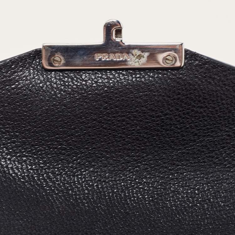 Pre Owned Prada Beige Saffiano Leather Mini Sound Crossbody Bag