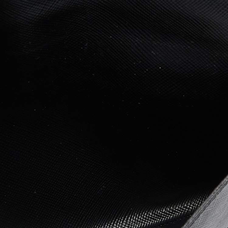 Pre Owned Prada Black Saffiano Lux Leather Envelope Clutch