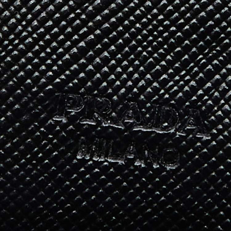 Pre Owned Prada Black Saffiano Lux Leather Envelope Clutch