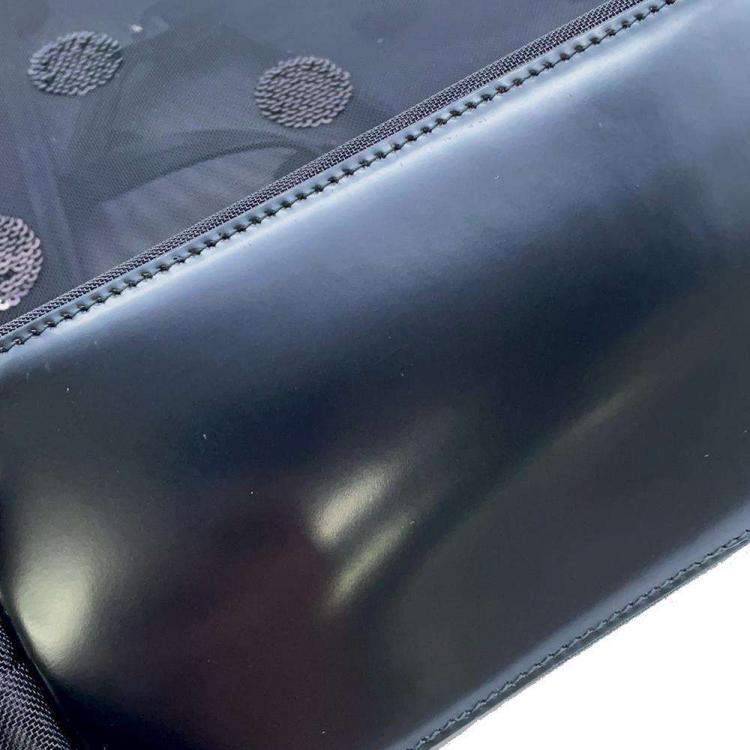 Pre Owned Prada Black Mesh Polka Dot Tote Bag