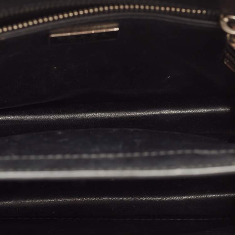 Pre Owned Prada Black/Red Saffiano Print Leather Face Art Top Handle Bag