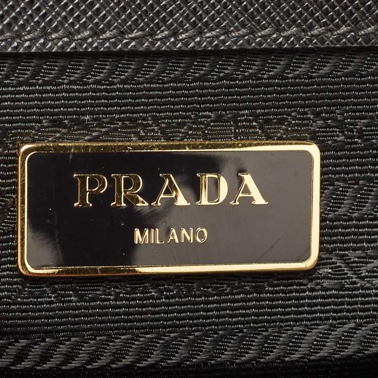 Pre Owned Prada Black Saffiano Lux Leather Extra Large Galleria Tote