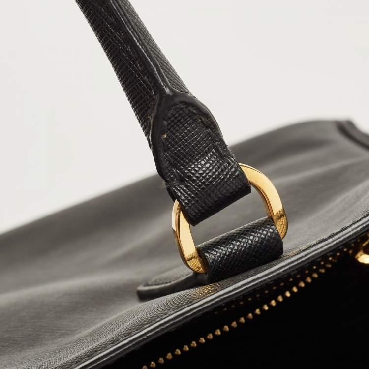 Pre Owned Prada Black Saffiano Lux Leather Extra Large Galleria Tote