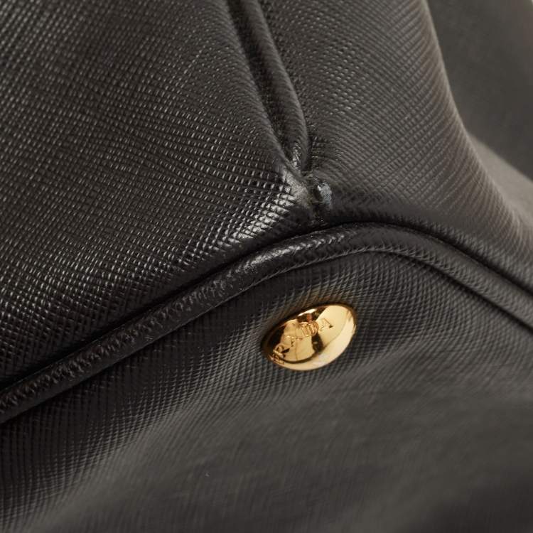 Pre Owned Prada Black Saffiano Lux Leather Extra Large Galleria Tote