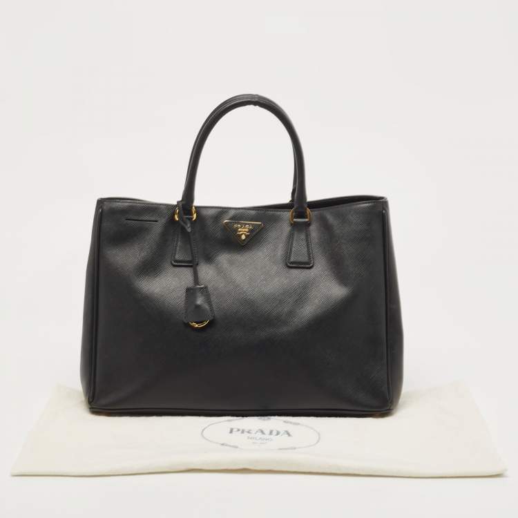 Pre Owned Prada Black Saffiano Lux Leather Extra Large Galleria Tote