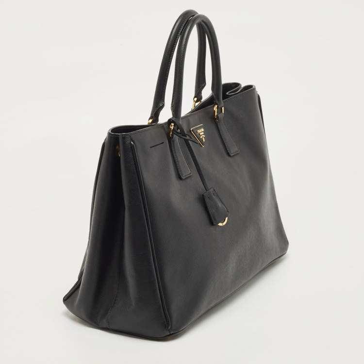 Pre Owned Prada Black Saffiano Lux Leather Extra Large Galleria Tote