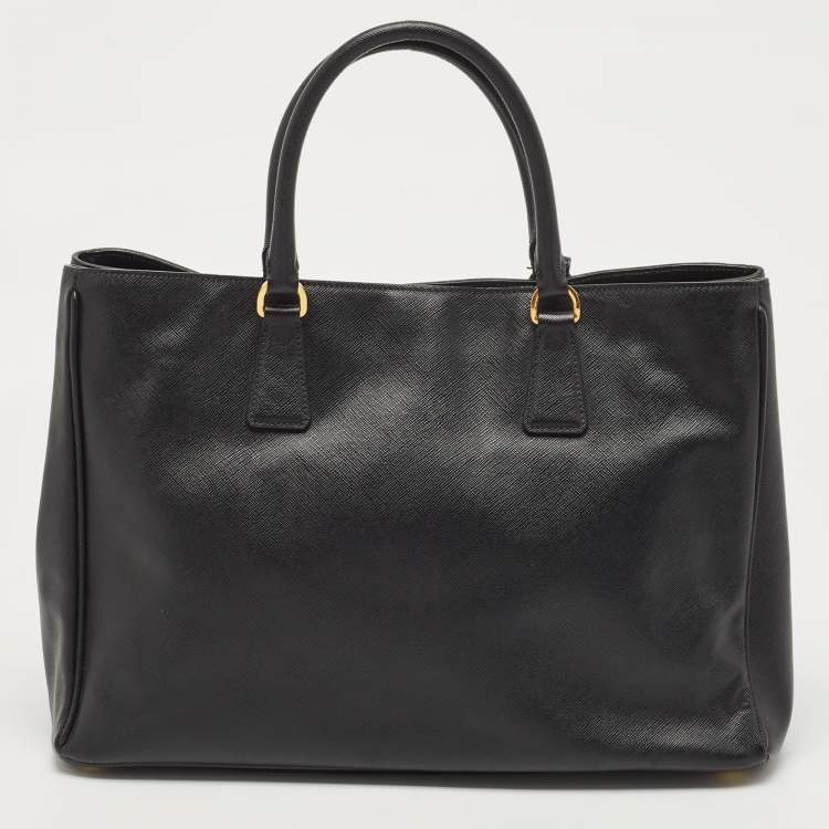 Pre Owned Prada Black Saffiano Lux Leather Extra Large Galleria Tote