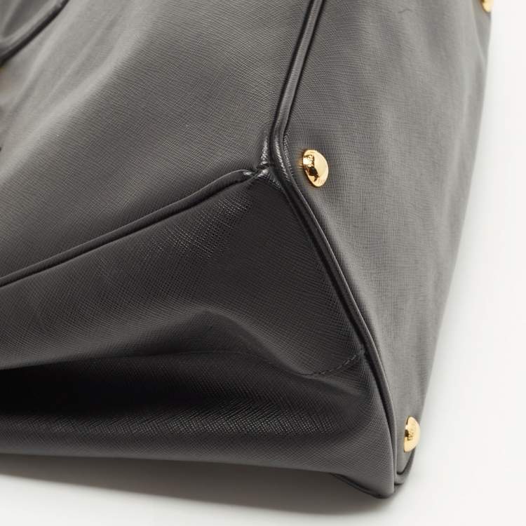 Pre Owned Prada Black Saffiano Lux Leather Extra Large Galleria Tote