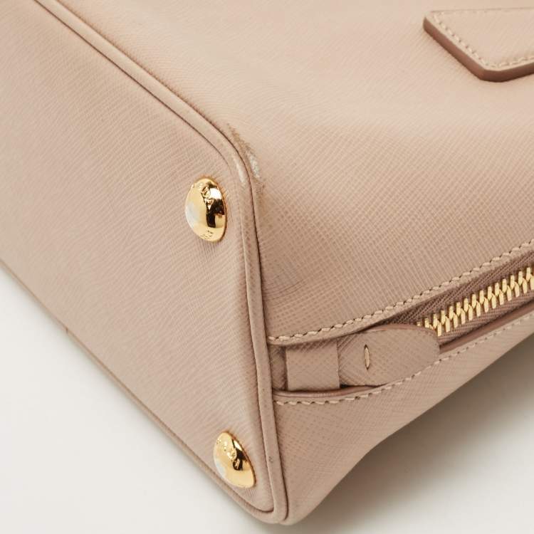 Pre Owned Prada Beige Saffiano Leather Small Promenade Satchel