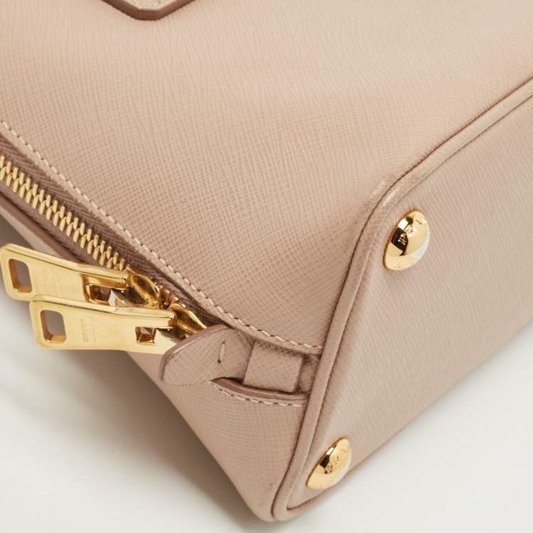 Pre Owned Prada Beige Saffiano Leather Small Promenade Satchel