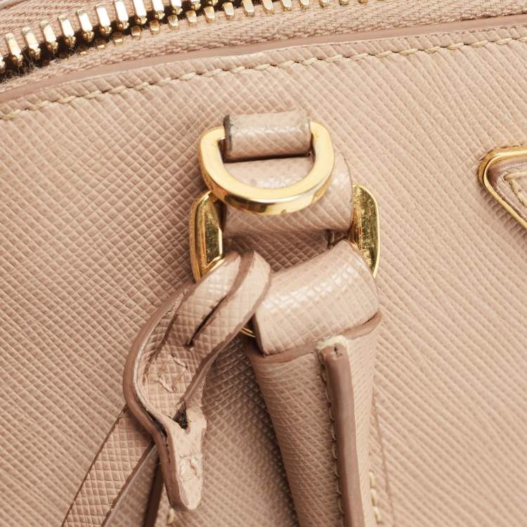 Pre Owned Prada Beige Saffiano Leather Small Promenade Satchel