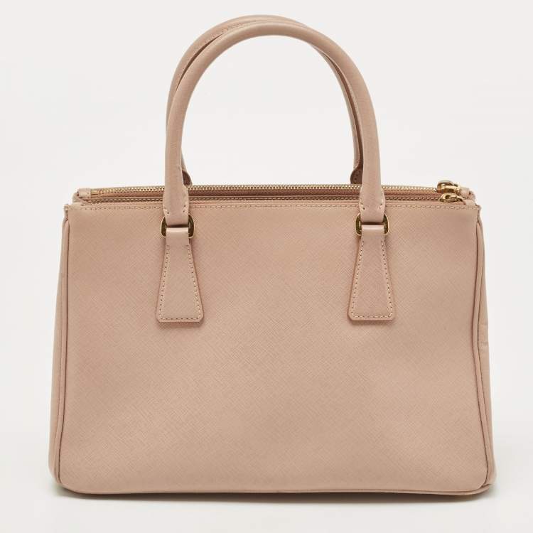 Pre Owned Prada Beige Saffiano Lux Leather Small Galleria Tote