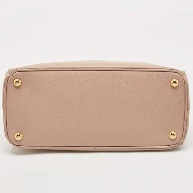 Pre Owned Prada Beige Saffiano Lux Leather Small Galleria Tote