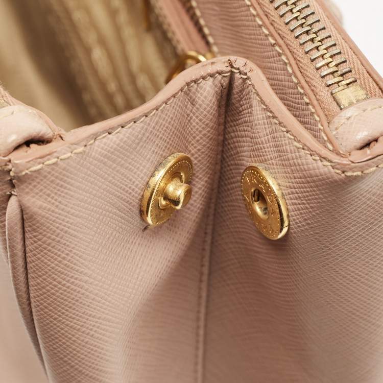 Pre Owned Prada Beige Saffiano Lux Leather Small Galleria Tote