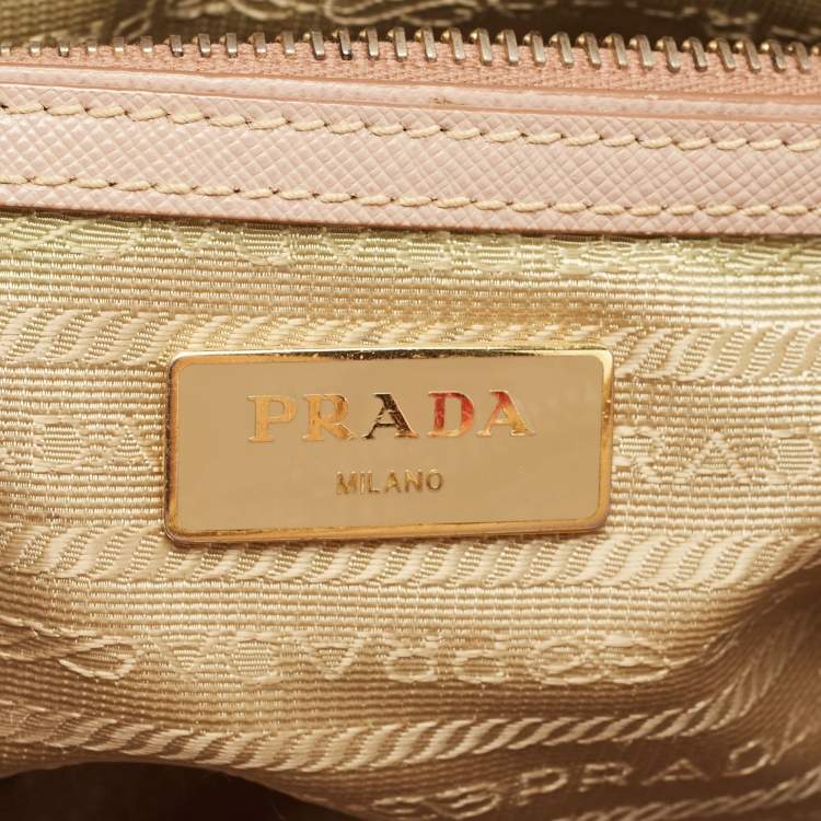 Pre Owned Prada Beige Saffiano Lux Leather Small Galleria Tote