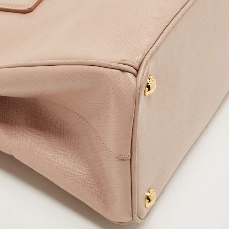 Pre Owned Prada Beige Saffiano Lux Leather Small Galleria Tote