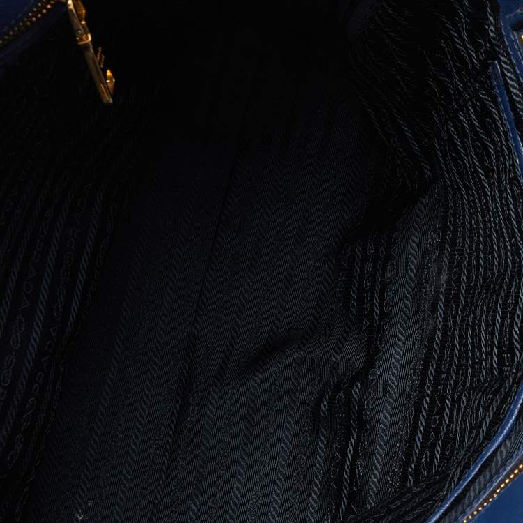 Pre Owned Prada Blue Saffiano Lux Leather Galleria Tote