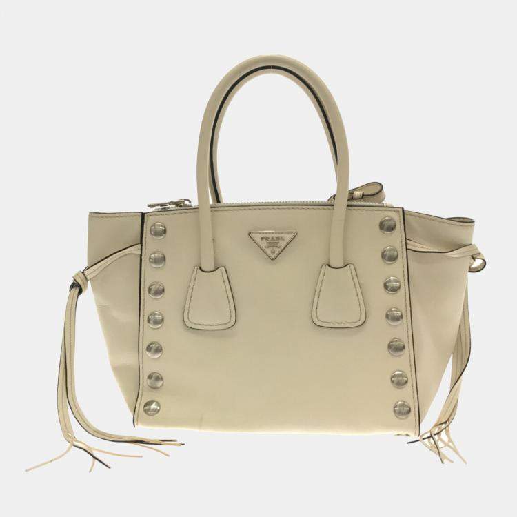 Ensemble Small Canvas Tote in Beige - Prada