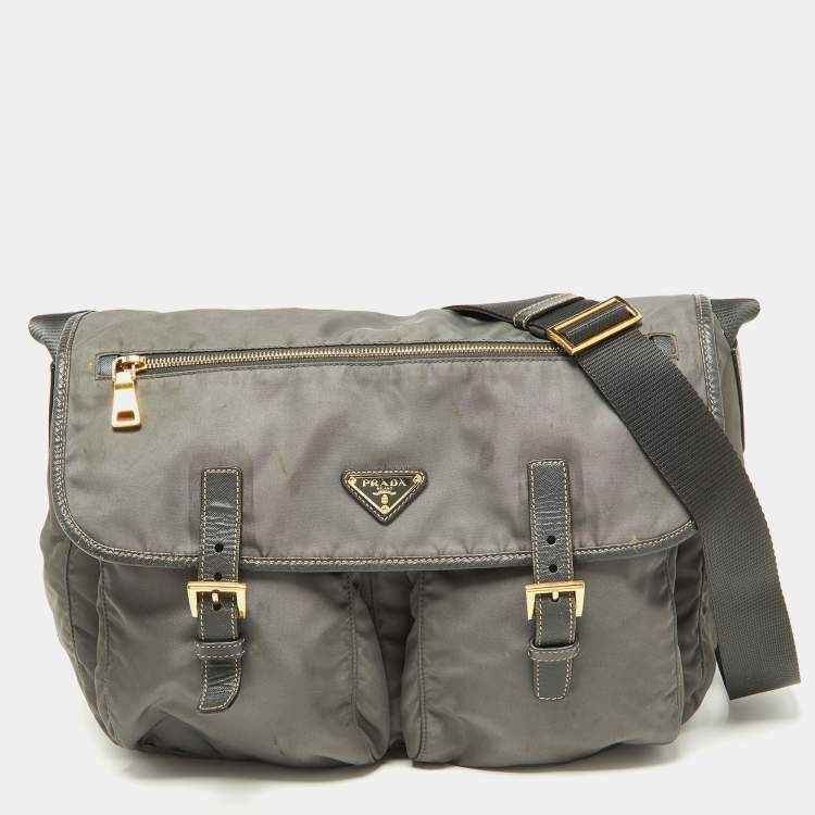 Prada Brown Nylon Messenger Bag