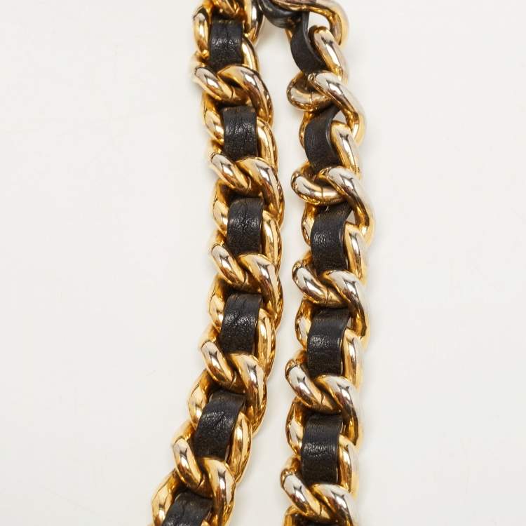 Pre Owned Prada Black Leather Chain Bowler Chain Bag