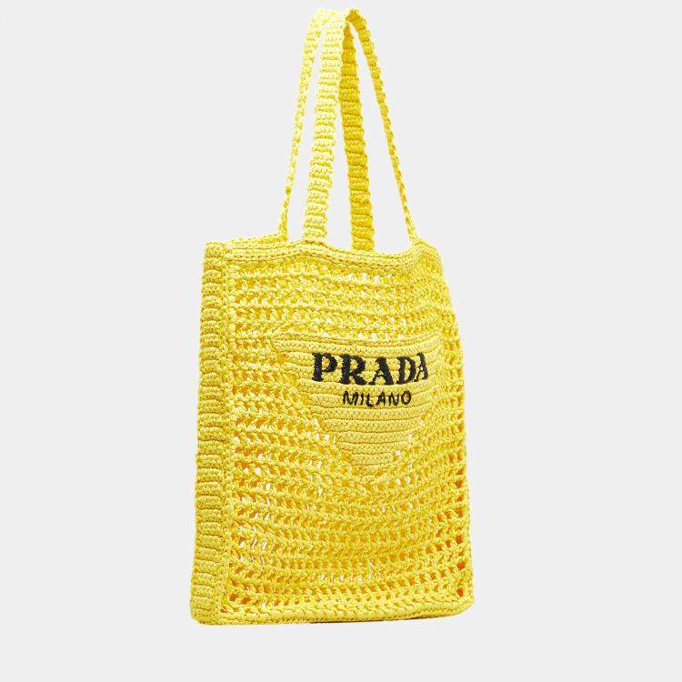 Prada Yellow Bauletto Tote Bag