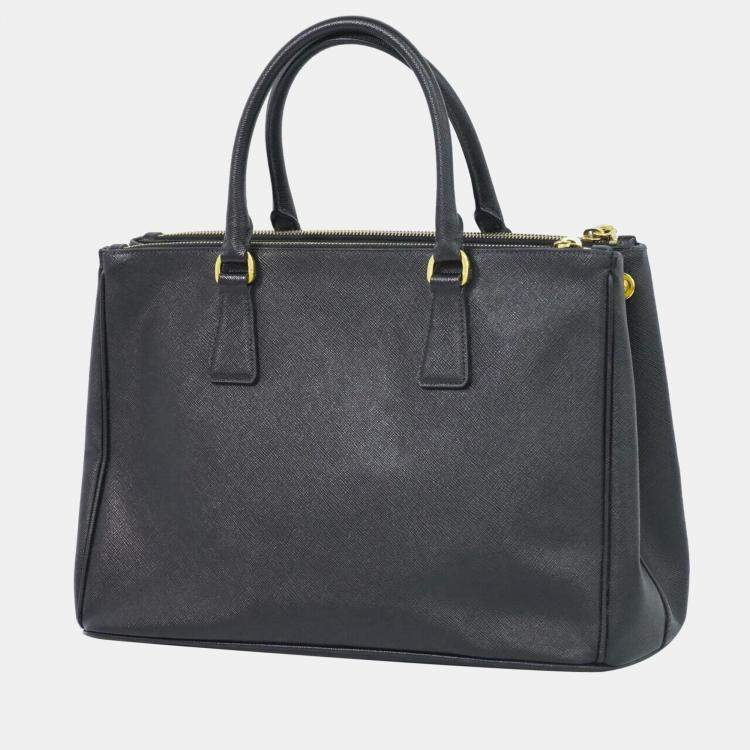 PRADA Galleria Large Saffiano Leather Tote Bag Black