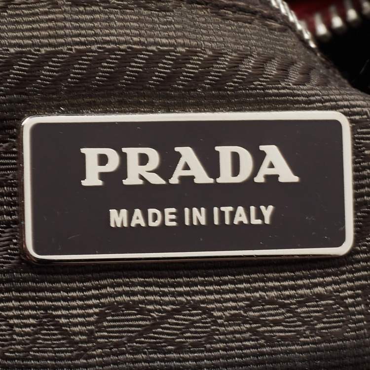 Pre Owned Prada Red Nylon and Leather Shoulder Bag