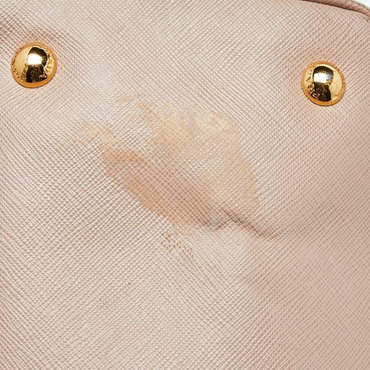 Pre Owned Prada Cammeo Saffiano Lux Leather Zip Galleria Tote